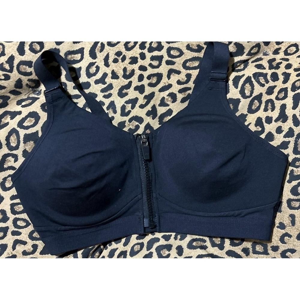 NEW Core 10‎ Black High Impact Front Zip Sports Bra, 34A
